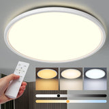 Backlit LED Plafondlamp - 24W - 2800LM - Dimbaar met Afstandsbediening - 3000K-6500K Instelbare Kleurtemperatuur - IP54 Waterdicht - Ultradun Ontwerp - Voor Slaapkamer, Badkamer &amp; Keuken