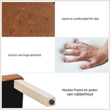 2 Stuks - Eetkamerstoelen met Hoge Rugleuning - Kunstleer met Zachte Vulling - Houten Poten - Ergonomisch Ontwerp - Retro Bruin - Voor Keuken, Eetkamer of Woonruimte