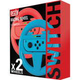 2 Stuks - Stuurwielen voor Nintendo Switch & OLED JoyCons - Rood & Blauw Racestuur voor Mario Kart 8 Deluxe - Joycon Controller Accessoire - Twin Pack - Voor Mario Kart Switch Racing Games - Gemakkelijk Bevestigbaar Stuurwiel