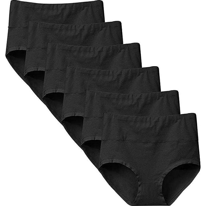Dames Hoge Taille Katoenen Slips - Buikvlak Stretch - Geschikt voor Dagelijks Gebruik & Postpartum - 5 Pack