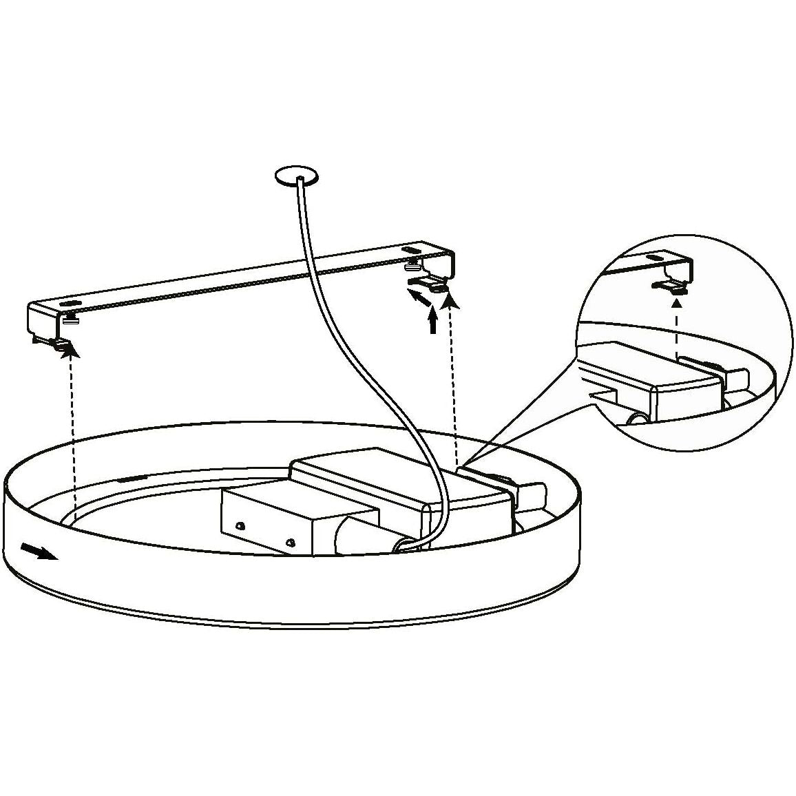 LED-plafondlamp - Rond - Ø 21,6 cm - Wit - Mat Afwerking - Ingebouwde LED-module - 16,5 W - 1800 lm - 3000 K - IP20 - Energieklasse F - Inclusief Bevestigingsmateriaal