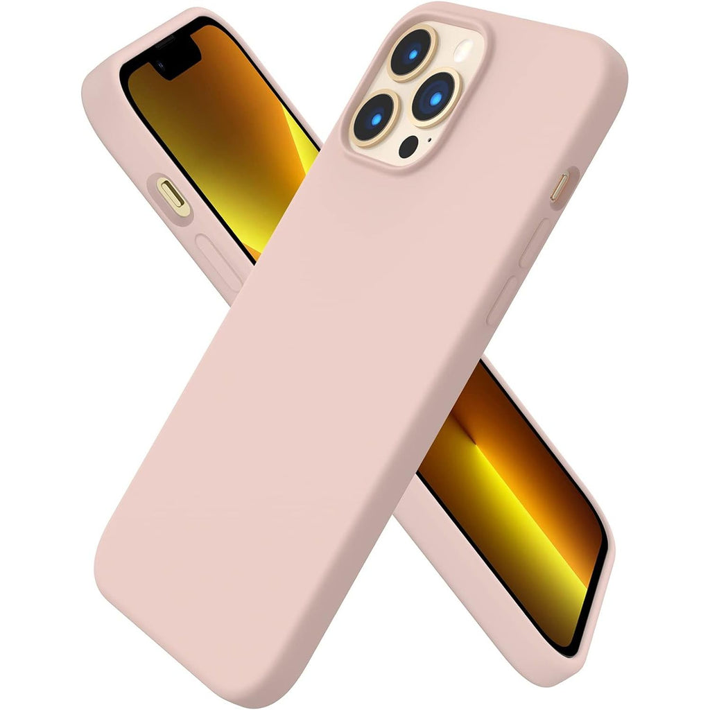 Zand Roze Liquid Siliconen Beschermhoes voor iPhone 13 Pro Max - Compatibel met Silicone Case iPhone 13 Pro Max 6.7, Super Slank Volledige Bescherming Vloeibare Siliconen Telefoonhoes, Bescherming voor iPhone 13 Pro Max, 6.7 inch