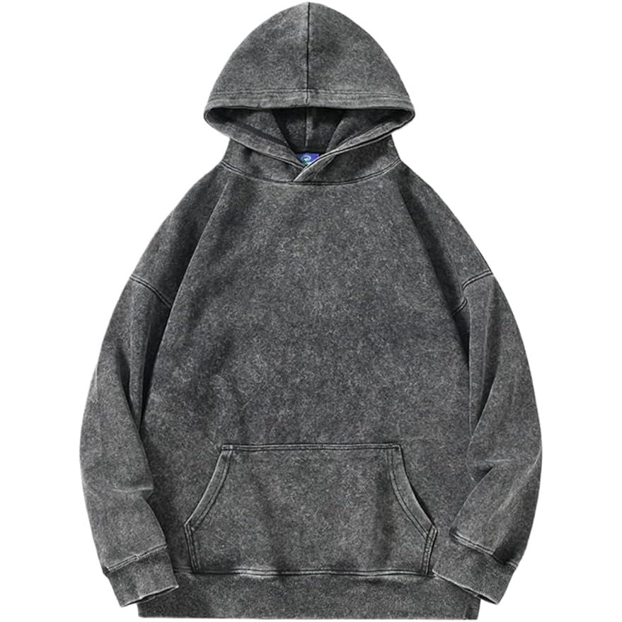Oversized Hoodie Dames - Vintage Washed Pullover - Y2K Sweatshirt met Capuchon en Fleece Katoen - Retro Gebruikte Look - Lange Mouwen met Kangoeroezak - Casual Sweater voor Herfst en Winter