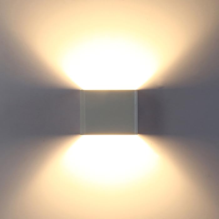 2 Stuks - Ledwandlampen voor Binnen - Up Down Verlichting - Wit Hoogwaardig Aluminium - 7 W Energieklasse A+ 2700 K Warmwit Licht - Stijlvolle en Efficiënte Wandlampen - Modern Design - Eenvoudige Installatie - Ideaal voor Woonkamer, Slaapkamer en Gang