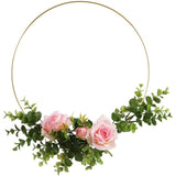 Metalen Bloemen Hoepels Goud - DIY Decoratie en Ambachtelijke Ringen voor Bruiloft en Muurhangers - Set van 5 - 50 cm