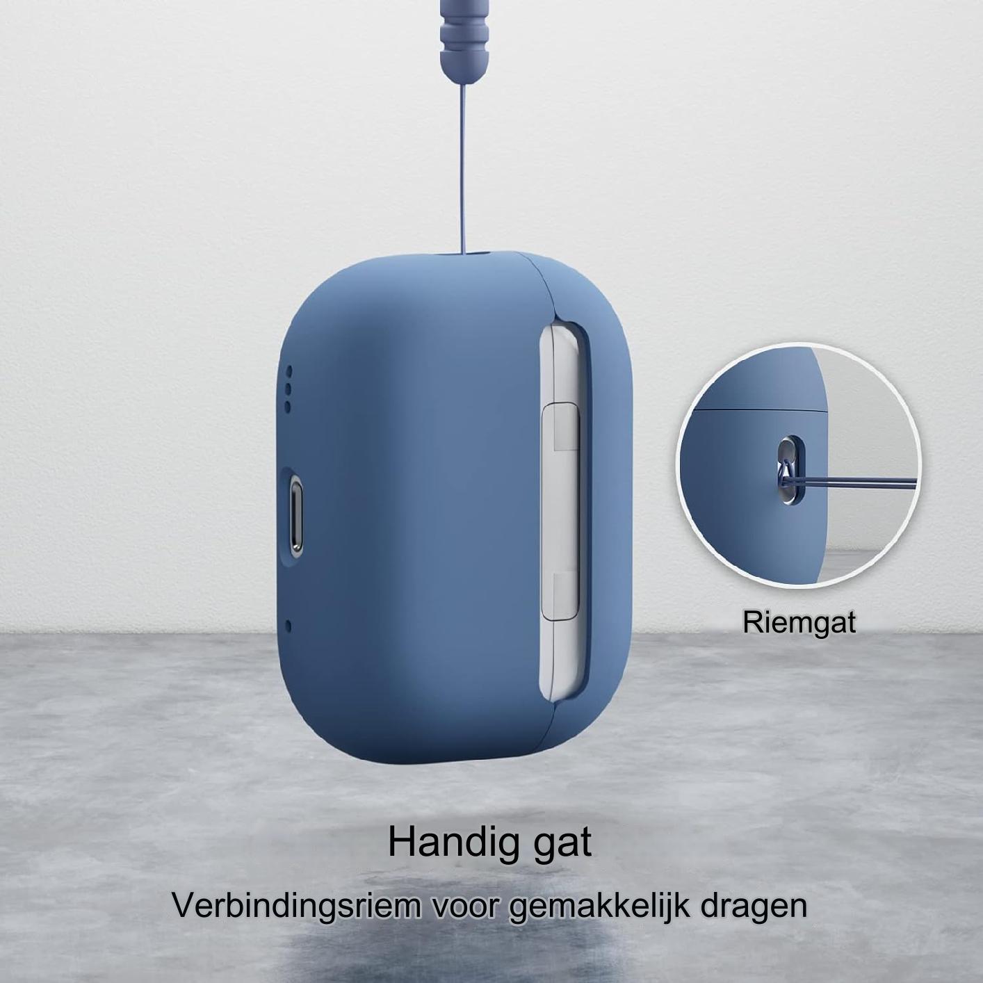 Beschermende Siliconen Hoes Voor AirPods Pro 2 2022 - Zachte Skin Met Zichtbare LED - Perfecte Pasvorm, Eenvoudig Te Installeren en Verwijderen - Langdurige Bescherming Tegen Stof en Krasjes - Verkrijgbaar in Frans Blauw en Mint Groen