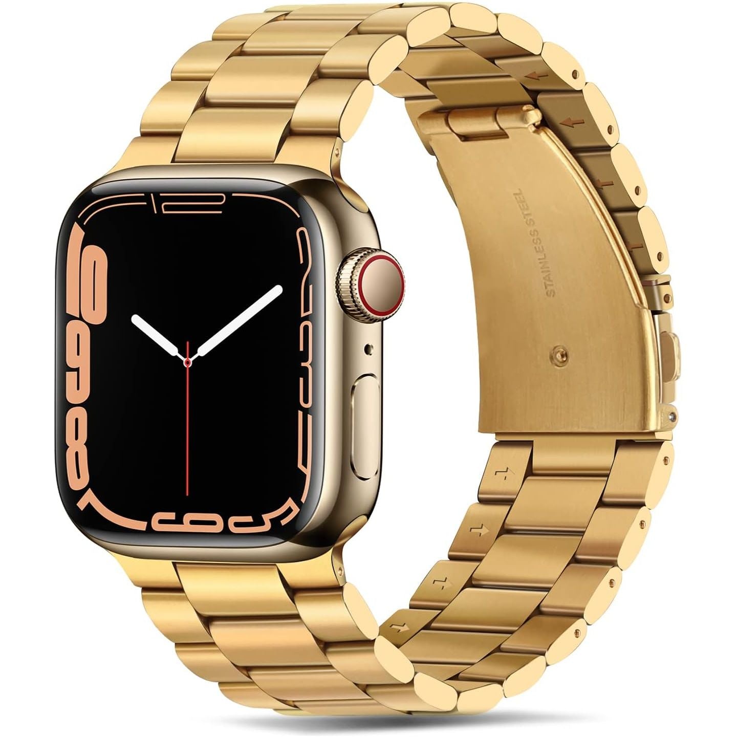 2 stuks - Hoogwaardige roestvrijstalen vervangingsband - Compatibel met Apple Watch Series 8/7 (41mm), SE/6/5/4 (40mm) en 3/2/1 (38mm) - Stijlvolle gouden afwerking - Ultiem comfort en duurzaamheid - Eenvoudig te installeren en verwijderen