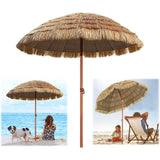 Hawaïaanse Parasol 180 cm met Kantelfunctie – Ronde Tuinparasol, UV50+ Zonwering, Waterdicht, 8 Verstevigde Ribben – Voor Strand, Tuin, Balkon of Terras (180 cm / 6 FT)