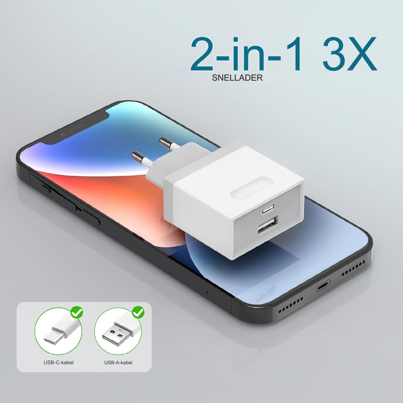 Vervangende 20W USB C / USB Oplader voor iPhone 15 14 13 12 11 Pro Max SE XS XR 8 Plus, Samsung Galaxy, iPad, USBC Type C Snellader Adapter Anlikool - Snel Opladen met USB-C, Compact Ontwerp, Veelzijdige Compatibiliteit