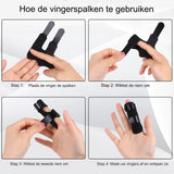 2 Stuks - Vinger Spalken Stabilisator - Verstelbare Vingerbescherming Voor Verstuikingen, Breuken, Artritis en Peesontsteking - Comfortabele Zachte Vingersteun - Ademend en Lichtgewicht Met Aluminium Strip -  Zwart