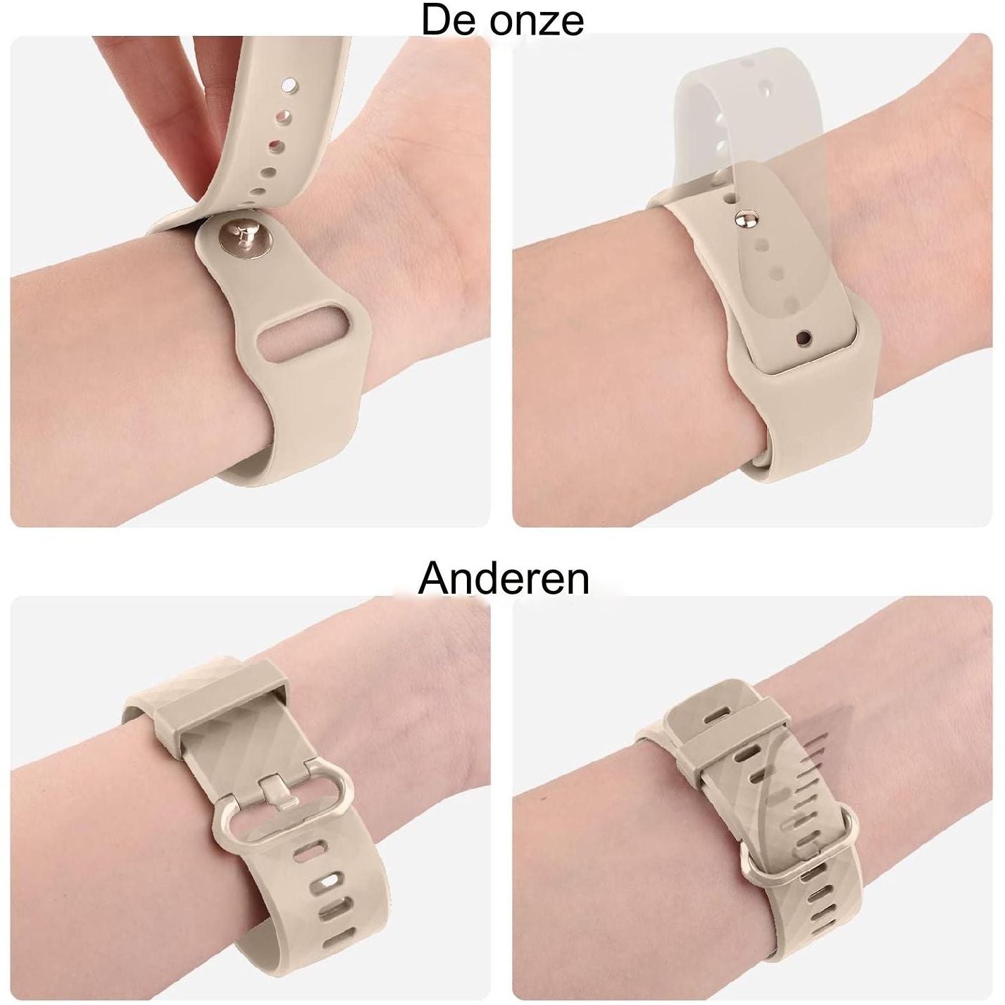 20mm Verstelbare Siliconen Horlogeband - Vervangende Watchband - Compatibel met Amazfit Bip 3 / Bip 3 Pro / Bip U Pro / Bip S / Bip Lite / Bip S Lite - Sportieve en Duurzame Vervangende Horlogebandjes - Flexibel en Comfortabel - Milk Tea