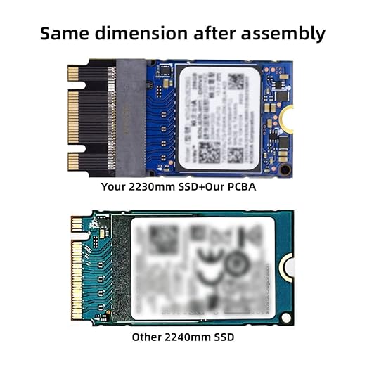 CY M.2 2230 naar 2242 Uitbreidingsadapter - NGFF B+M Key NVME M Key - Voor 2230mm SSD - Ideaal voor ThinkPad X270, X280, T470, T480, L480, T580 Series - Verhoog Uw SSD Capaciteit Eenvoudig en Efficiënt