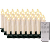 Set van 20 LED Kaarsen voor Kerstdecoratie - Warm Wit Licht - Afstandsbediening - Eenvoudige Bevestiging - Feestelijke Sfeer