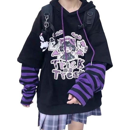 Japanse Kawaii Anime Hoodie - Harajuku Stijl - Schattige Pullover - Comfortabel Materiaal - Maat S