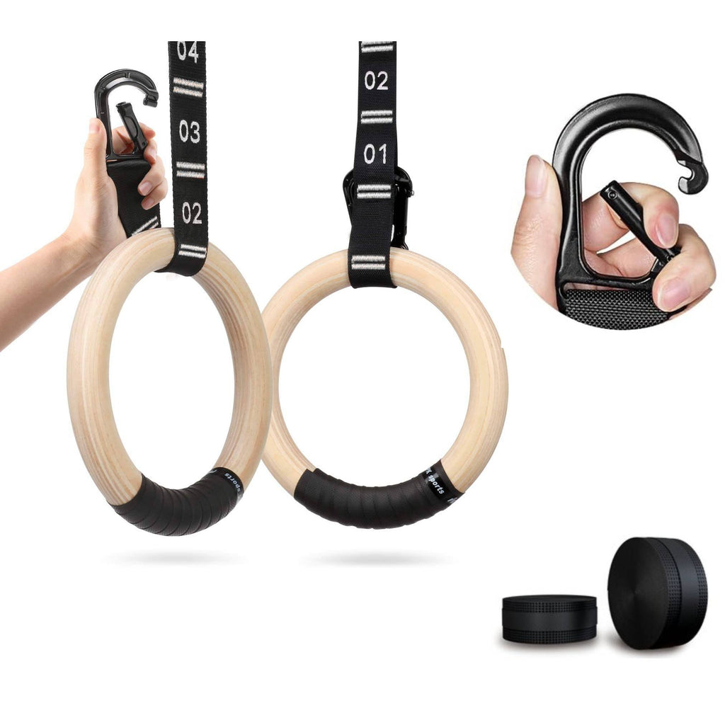 Set Gymringen – Houten Turnringen – Gymnastic Rings – Houten Gymnastiekringen – 32 mm Dikte – Met Verstelbare Nylon Riemen – Calisthenics Ringen voor Fitness – Crossfit – Indoor en Outdoor Training