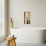 Inbouw Douche Niche 30 x 60 cm – Roestvrijstalen Inbouwnis voor Douchewand – Champagne Goud Wandnis met Dubbele Planken – Waterdichte RVS Opbergvak Zonder Tegels – Anti-Vingerafdruk – Makkelijk te Monteren Inbouwrek