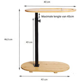 Bamboe Badkuip Tafel - Verstelbare Hoogte - Vrijstaande Badtray - Luxe Badaccessoires - Stabiel Metaalframe en Houten Design - Voor Hot Tub, Bad, Slaapkamer of Woonkamer