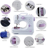 Elektrische Naaimachine – Mini Naaimachine voor Beginners – 12 Stiksels – Draadspoel Apparaat – Dubbele Draad – Compacte Naaiapparaat – EU 220V – Roze Naaimachine – Draagbare Handnaaimachine – Kleine Tafelnaaimachine