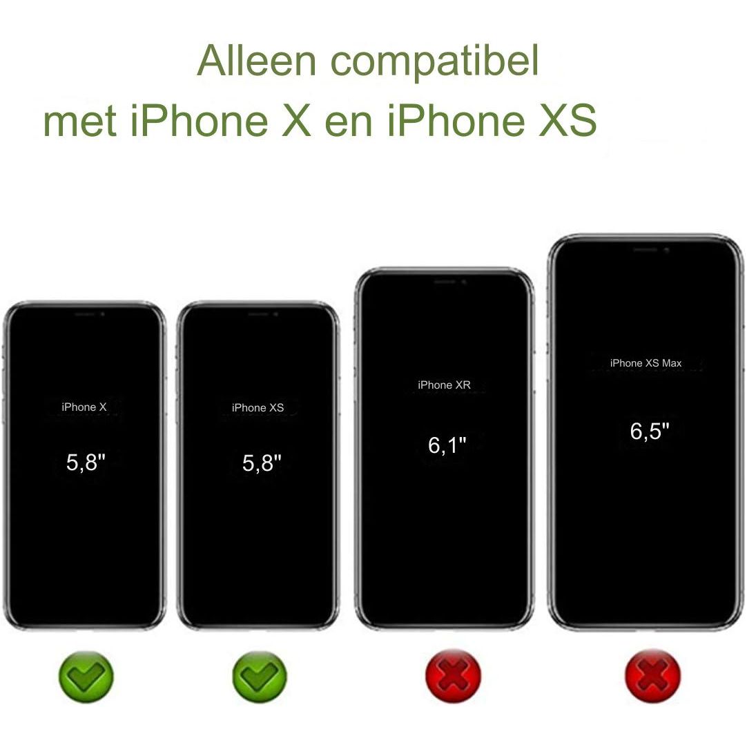 Veelzijdige portemonnee voor iPhone Xs/iPhone X hoesje met verstelbare nekband - Creditcardhouder - 5.8