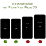 Veelzijdige portemonnee voor iPhone Xs/iPhone X hoesje met verstelbare nekband - Creditcardhouder - 5.8" - PU lederen handtas portemonnee - Staande spiegel make-up hoesje met houder - Voor mannen vrouwen meisjes - Roze