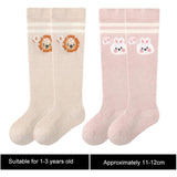 2 Paar Beige/Roze Katoenen Kniekousen voor Baby's (0-3 Jaar) - Ultiem Comfort & Stijlvol Ontwerp voor de Kleintjes