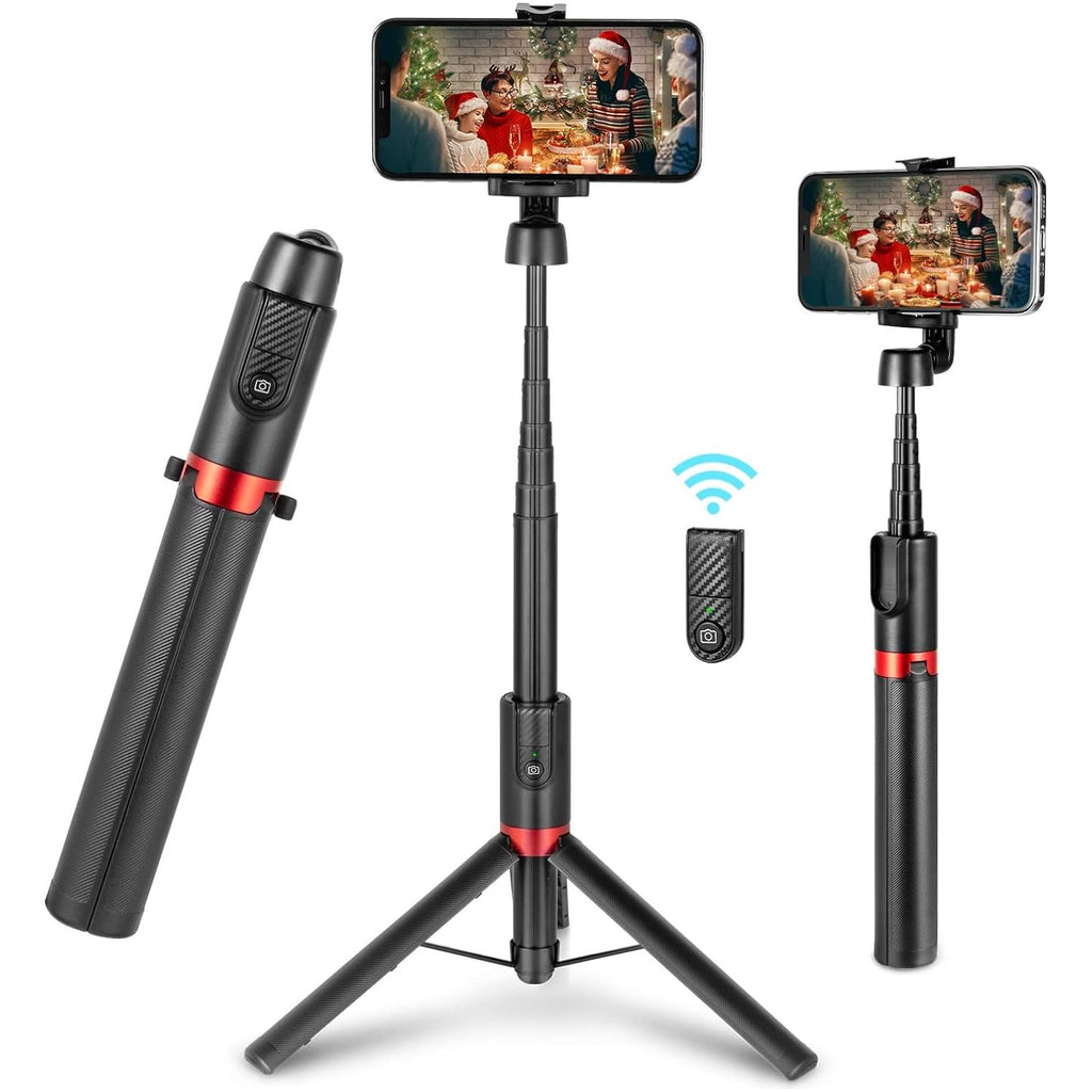 Smart Selfie Stick Statief - Reis Selfie Stick - 1.5m Uitschuifbaar, Universeel voor iPhone & Android, Lichtgewicht Aluminium met 360° Rotatie & Afstandsbediening - Perfect voor Reizigers & Vloggers