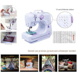 Elektrische Naaimachine – Mini Naaimachine voor Beginners – 12 Stiksels – Draadspoel Apparaat – Dubbele Draad – Compacte Naaiapparaat – EU 220V – Roze Naaimachine – Draagbare Handnaaimachine – Kleine Tafelnaaimachine