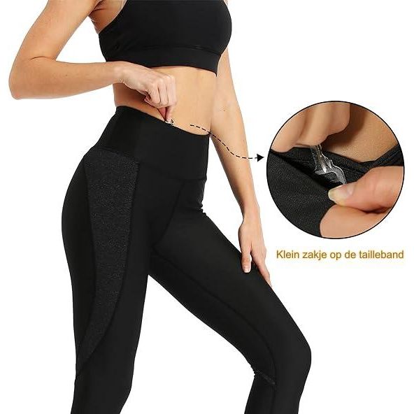 Dames High Waist 3/4 Yoga Capri Leggings - Ademend & Snel-Drogend - Zwart met Zakken - Stretch Polyester & Spandex Mix voor Fitness en Dagelijks Gebruik - Comfortabele Sportbroek voor Alle Seizoenen