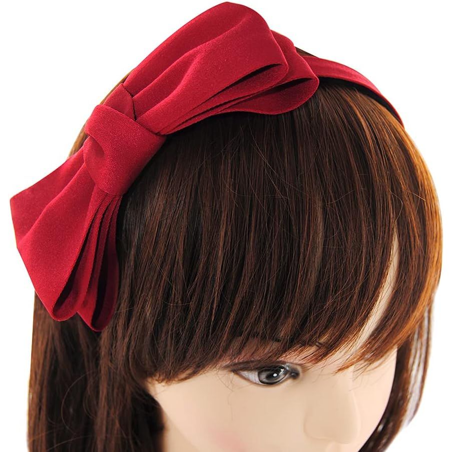 Haarband met Grote Strik in Levendige Rood - 14x7 cm - Elegante Haaraccessoire voor Elke Gelegenheid - Stijlvol, Opvallend en Comfortabel - Voeg een Vleugje Glamour toe aan Uw Haarstijl