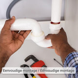 Aquamarin Granieten Spoelbak met Afdruipgedeelte - Keukenspoelbak 76x46 cm - Inbouw Spoelbak Rechthoekig - Reversible Drainer - Composiet Spoelbak van 80% Kwarts - Zwarte Keuken Spoelbak met Overloop en Afvoerset