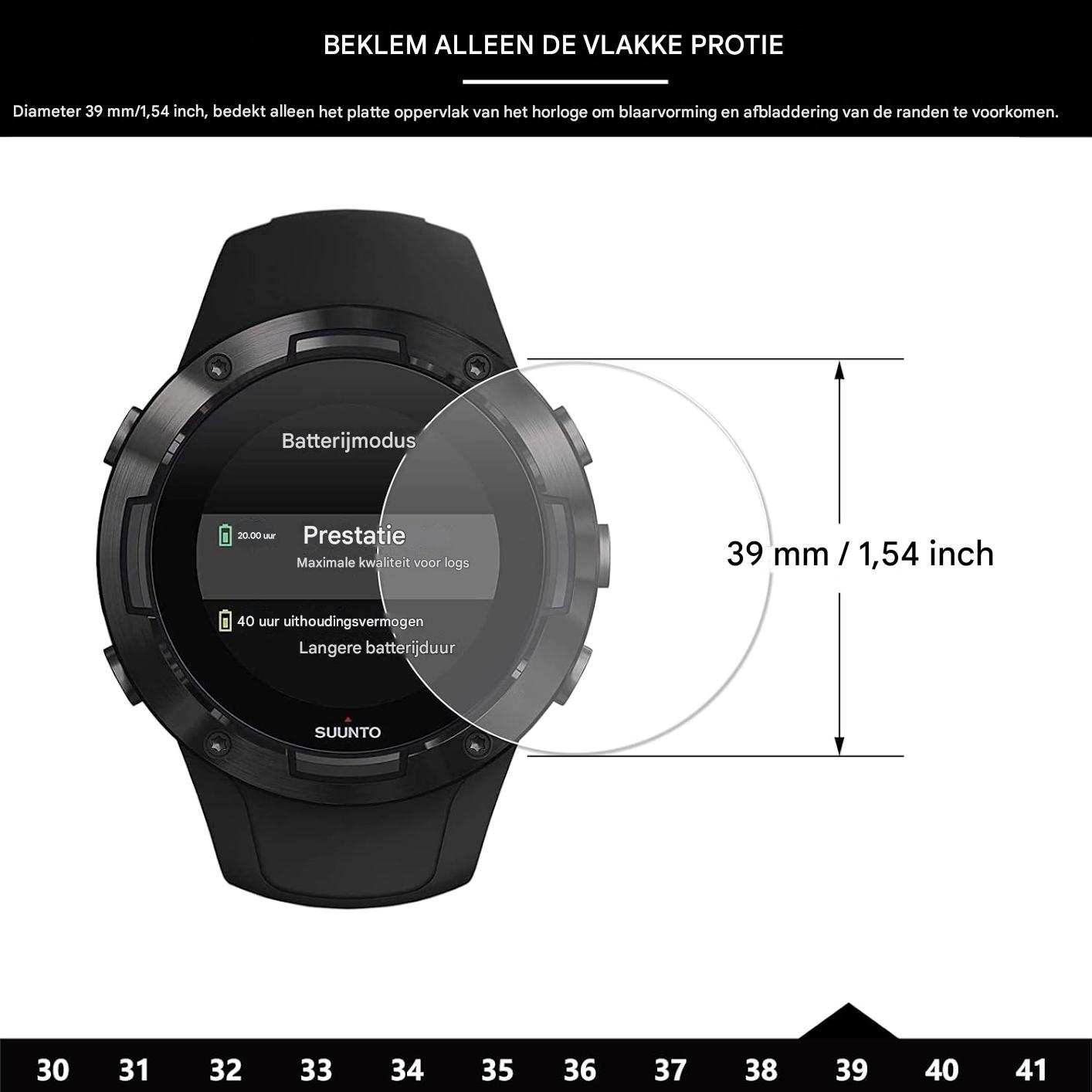 3-Pack Universele Screenprotector voor Smartwatches – Ronde Gehard Glas Bescherming (Diameter 35mm) – Anti-Kras / Anti-Vingerafdruk – 9H Hardheid – HD Helderheid – Case-Friendly Ontwerp
