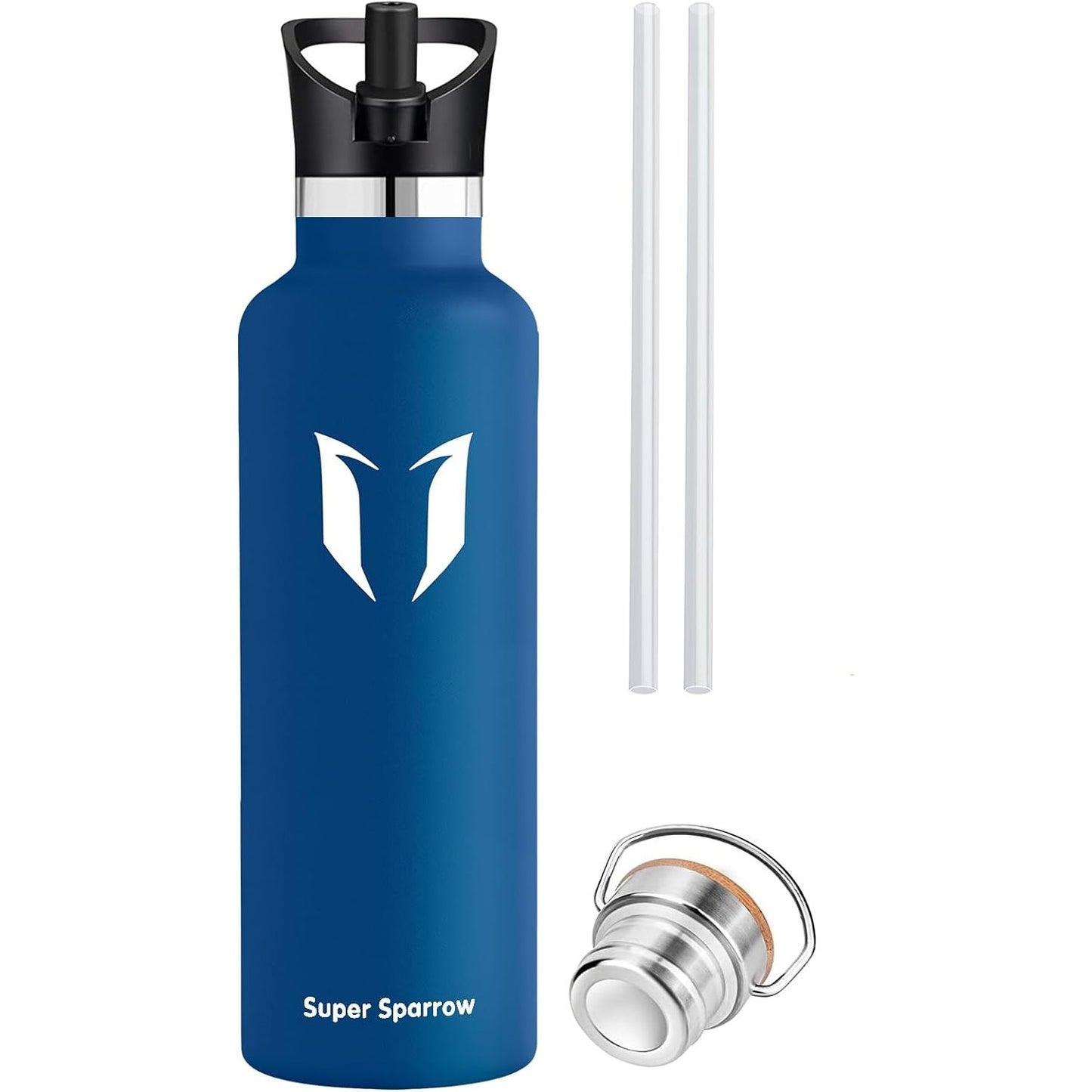 Super Sparrow 750ml of 1000 ml Dubbelwandige RVS Waterfles - Inclusief Sportdop & Karabijnhaak - BPA-Vrij - Isolerend Ontwerp voor Warme & Koude Dranken