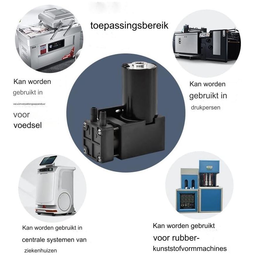 2 Stuk - Stille Brushless DC Elektrische Zuigerpomp - Krachtige Luchtstroom met Lange Levensduur, Model ZHW724-802-3200, 22V & 30W