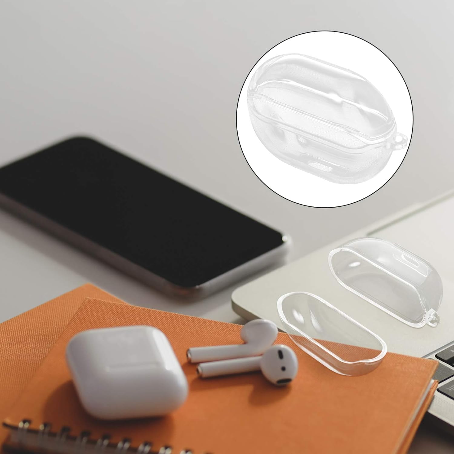 Draagbare Hoofdtelefoon Opbergdoos - Transparante TPU Hoofdtelefoon Draagtas - Compacte Opbergtas voor Draadloze Hoofdtelefoons - Beschermhoes Tegen Stof, Krassen, Stoten en Vocht - Lichtgewicht en Handig voor Reizen - Zachte TPU Beschermhoes Pro2