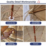 Hawaïaanse Parasol 180 cm met Kantelfunctie – Ronde Tuinparasol, UV50+ Zonwering, Waterdicht, 8 Verstevigde Ribben – Voor Strand, Tuin, Balkon of Terras (180 cm / 6 FT)