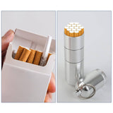 2 Stuks - Draagbare Aluminium Sigarettenhouder Set - Waterdichte Rond Sigarettenbox met Karabijnhaak voor Buitenreizen - 2 Stuks (12x2.5cm)