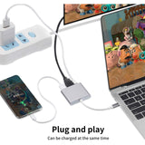 2 Stuks - Supersnelle - 3 In 1 - USB-C naar HDMI Adapter / USB-A / USB-C - Geniet van 10Gbps Gegevensoverdracht - 4K UHD Ondersteuning - Handig Opladen - Omkeerbare Connector - Draagbaar Ontwerp