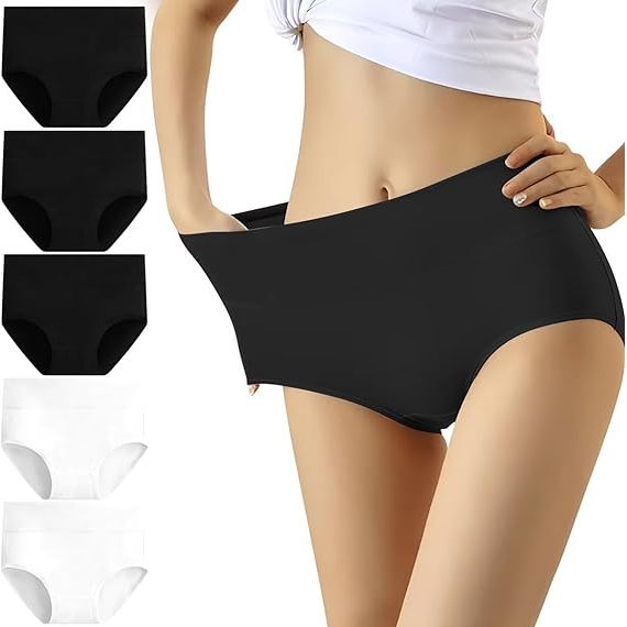 Dames Hoge Taille Katoenen Slips - Buikvlak Stretch - Geschikt voor Dagelijks Gebruik & Postpartum - 5 Pack