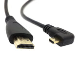 Rechterhoekige 90 Graden Micro HDMI naar HDMI Mannelijke HDTV Kabel 50cm - Perfect voor Mobiele Telefoon en Tablet - Vergulde Aansluitingen voor Hoge Kwaliteit Video Overdracht - Compatibel met Alle Micro HDMI Apparaten