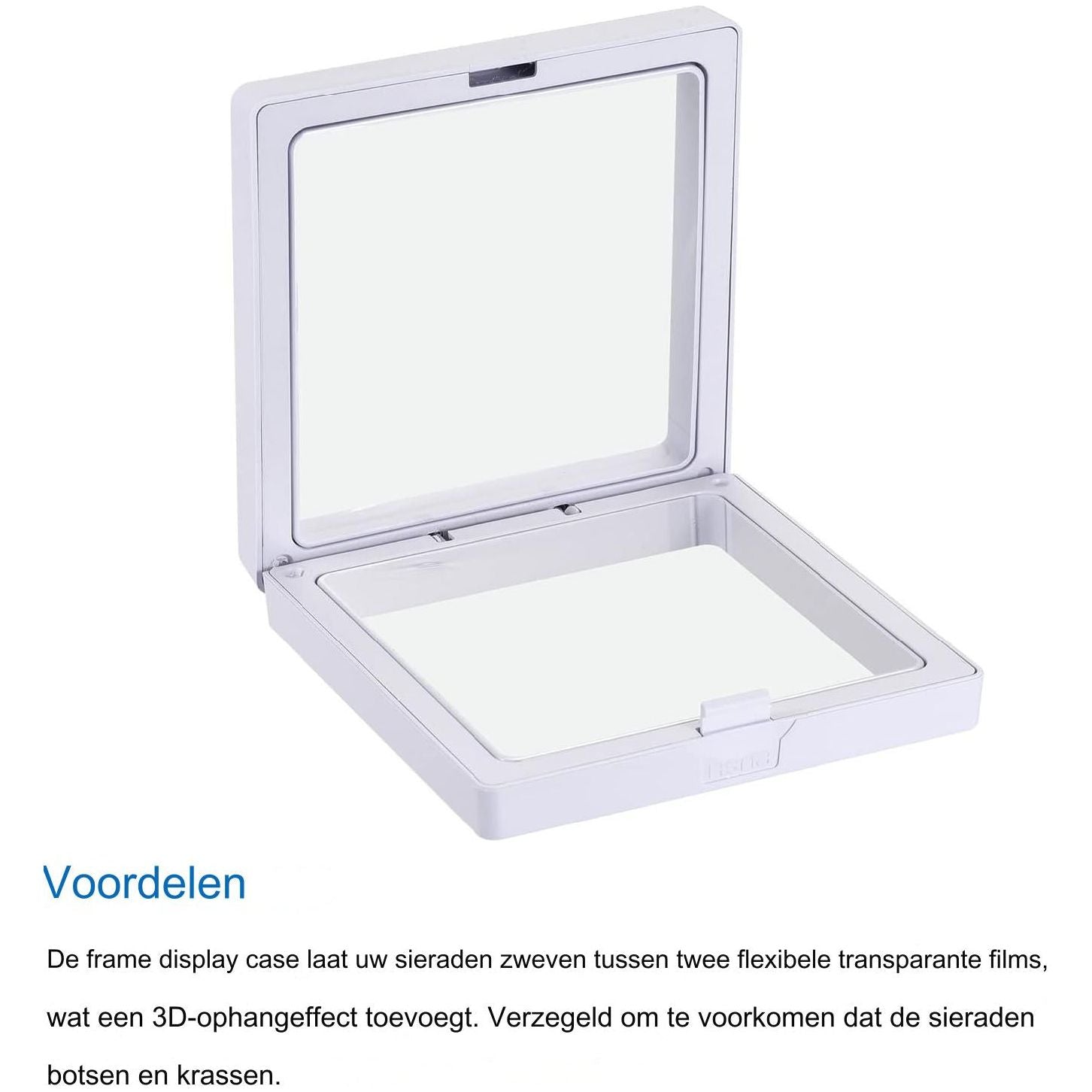 9 Stuks - 3D Sieraden Display Box - Witte Vierkante Zwevende Displayhouder - 9 x 9 x 2 cm - Geschikt voor Ringen, Kettingen, Armbanden, Munten en Meer