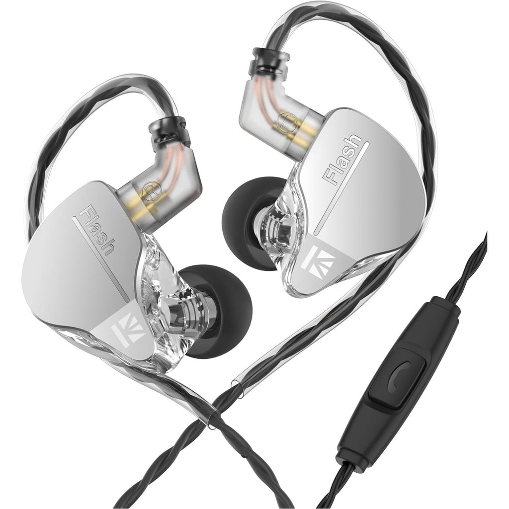 Hybride KBEAR Flash In-Ear Koptelefoon: 1 Dynamische Driver + 1 Balanced Armature, Hi-Fi Bedraad Oortjes, Lichtgewicht Metalen Behuizing, Geluidsonderdrukking, HD Microfoon, Geluidsregeling, Ergonomisch Ontwerp