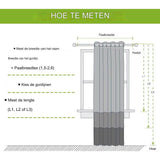 2 Stuks - Verduisterende Gordijnen - Lange Gordijnen Met 240 cm Lengte - Volledige Schaduw Venstergordijnen Grijs Met Oogringen - Privacy Bescherming Met Zwarte Voering Voor Slaapkamer/Woonkamer - 140 cm Breed - Thermisch Geïsoleerd