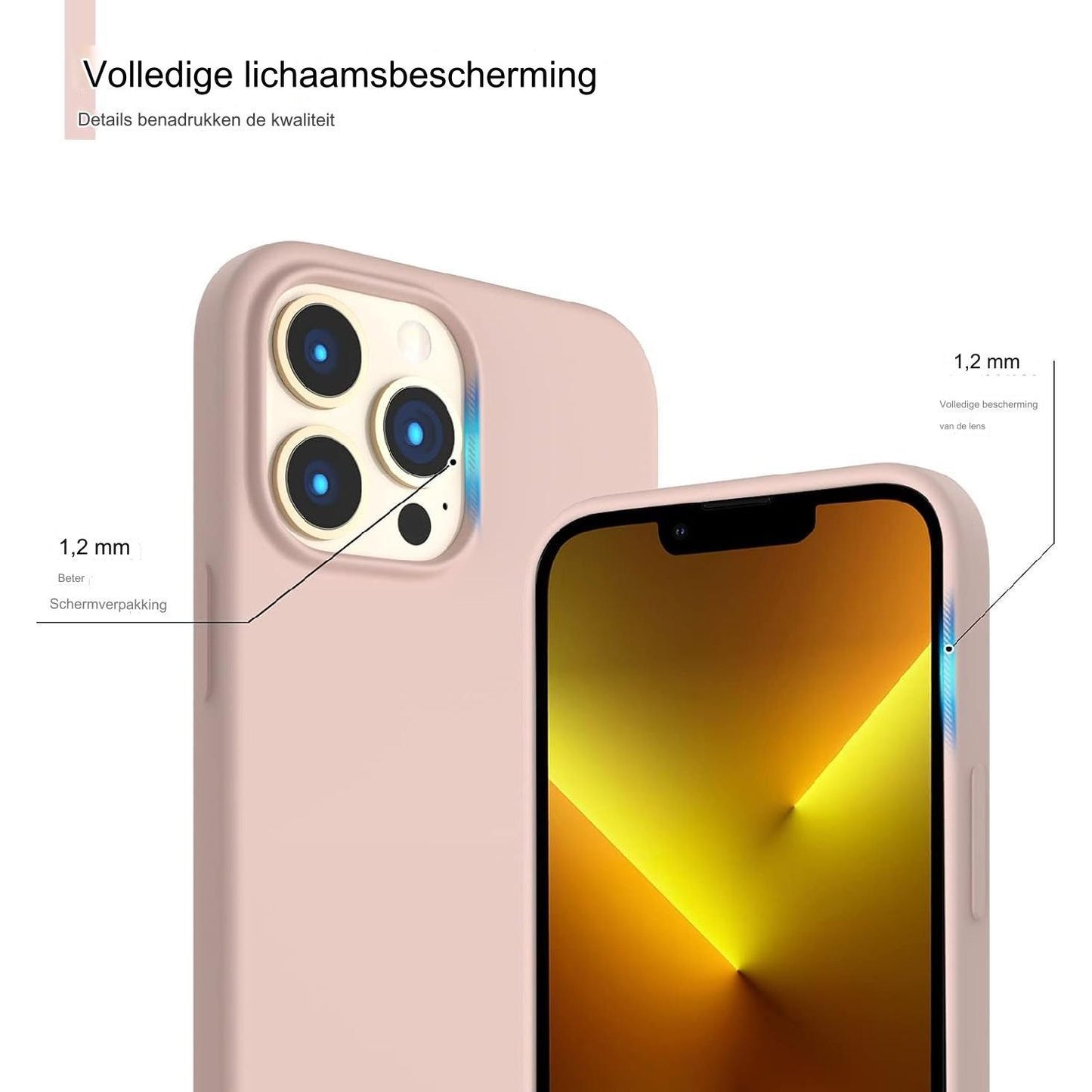 Zand Roze Liquid Siliconen Beschermhoes voor iPhone 13 Pro Max - Compatibel met Silicone Case iPhone 13 Pro Max 6.7, Super Slank Volledige Bescherming Vloeibare Siliconen Telefoonhoes, Bescherming voor iPhone 13 Pro Max, 6.7 inch