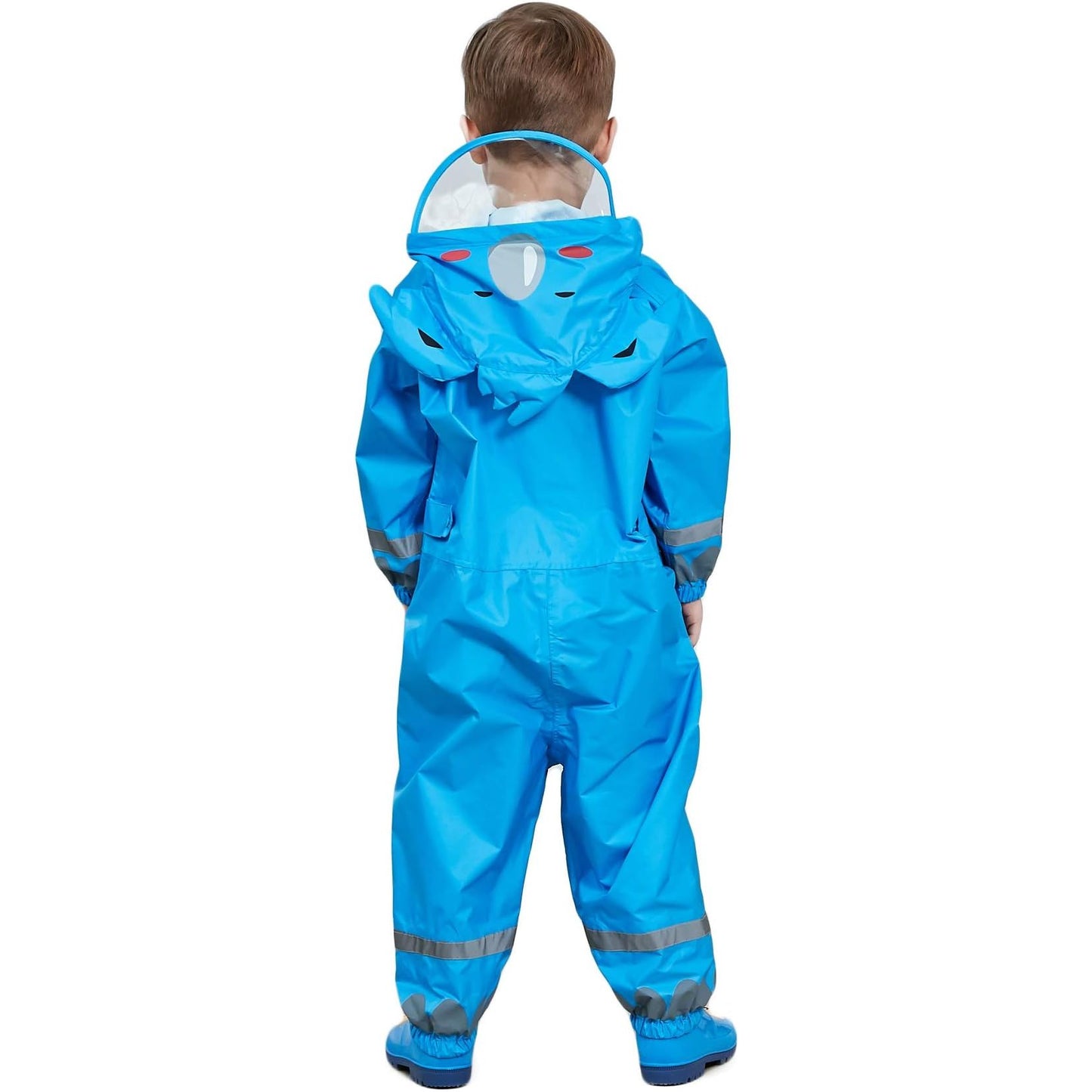 Schattige Kinder Regenpak - Koala Blauw - Waterdicht Ademend Regenoverall - All-in-One Puddle Suit - Met Capuchon en Reflector - Lichtgewicht PVC Transparante Rand - Voor Meisjes en Jongens - Blauw - Maat 7-10 Jaar
