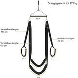 360° Draaibare LoveSwing – Luxe Hangschommel met Fluwelen Voering - Seksschommel  - Love Schommel Stalen Steun & Verstelbare Riemen – Tot 270 kg Draagvermogen – Derde Generatie Indoor Erotische Schommel voor Koppels