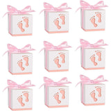 Feestelijke Snoepdoosjes met Strik - Voor Babyshowers en Speciale Gelegenheden - 6x6x6 cm - Set van 50 - Roze