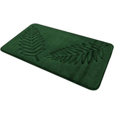 Groene Antislip Badmat met Bladpatroon - Polyester Absorberende Vloermat voor de Badkamer, 50x80 cm, Lichtgewicht met Gestikte Rand