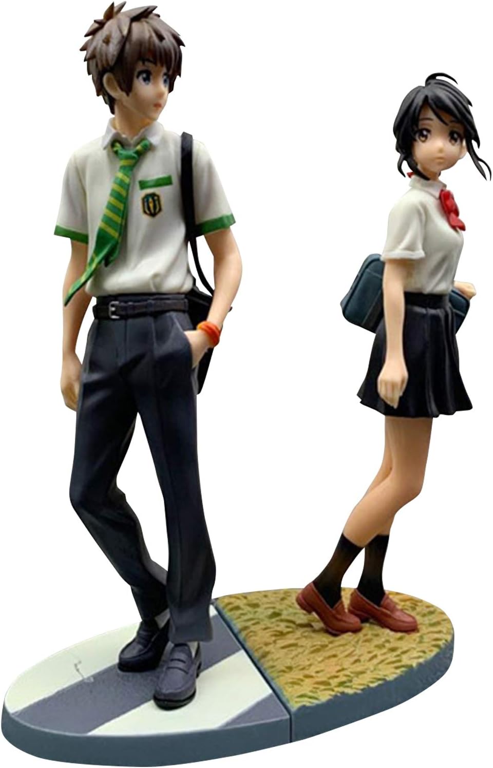 2 Stuks - Mitsuha Miyamizu & Taki Tachibana 1/8 Scale Figuren - Your Name Anime Beeldjes - Kimi no Na wa Manga Collectible Figures - Gedetailleerde Verzamelfiguren van Mitsuha en Taki voor Vitrinekast Bureau Anime Collectie en Display