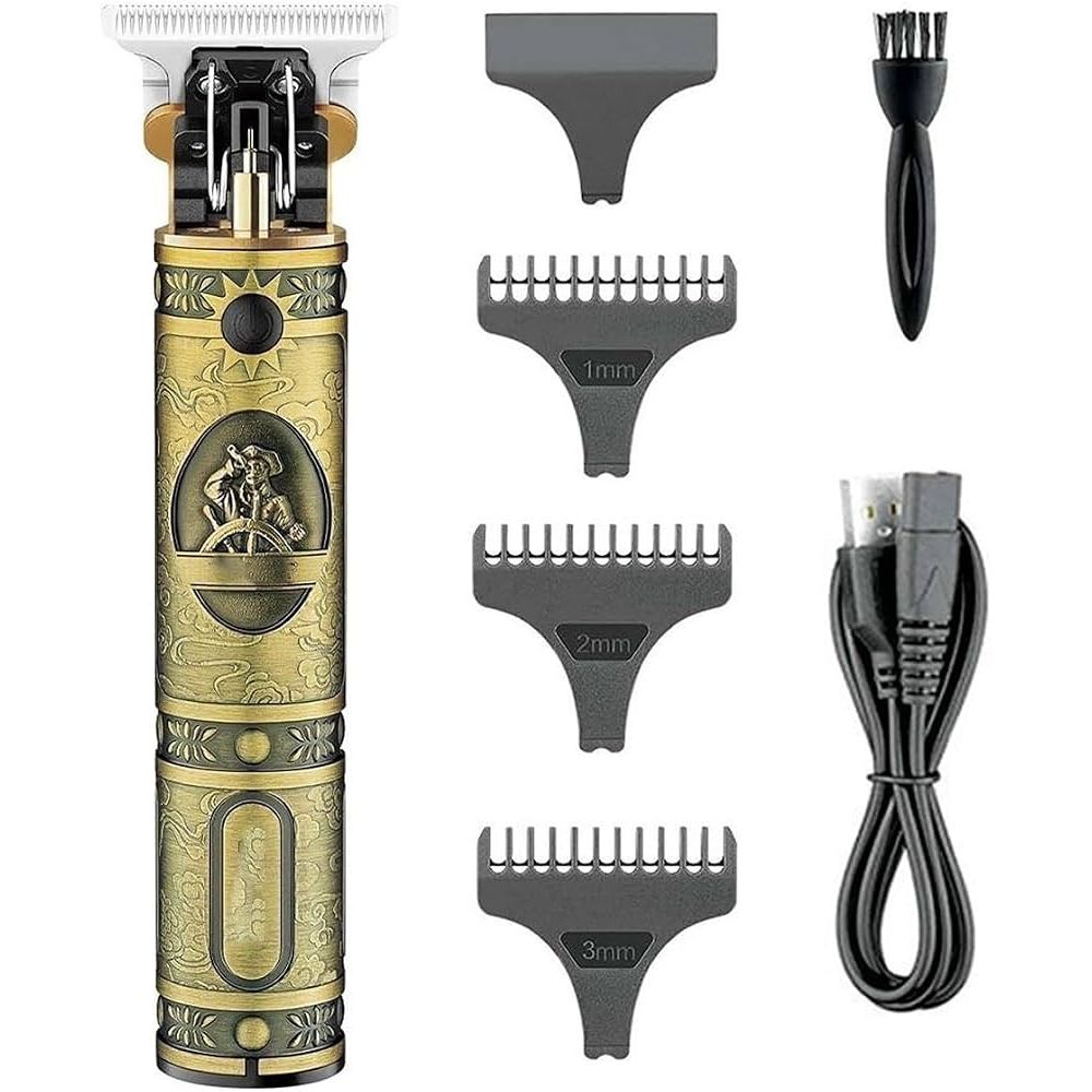 T9 - Luxe Tondeuse met LCD Display - Inclusief 4 Opzetkammen - USB Opaadbaar - Professionele Trimmer - Scheerapparaat - Baardtrimmer - Precisietrimmer- Draadloos - USB Opladen - Haarstyling – Goud