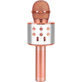 Draadloze Karaoke Microfoon - Professionele Condensator Microfoon - Bluetooth Speaker - Hoge Geluidskwaliteit | Bidirectioneel Polair Patroon - Rosegold